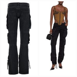 THE ATTICO Black Essie Cargo Pants  Size 25 NWT